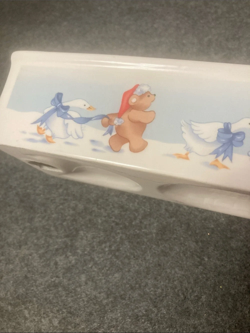 Vintage House of Lloyd 1988 cracker dish geese and teddy bears ceramic